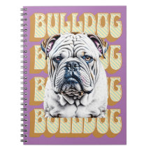 Bulldog inglés con fuente retro