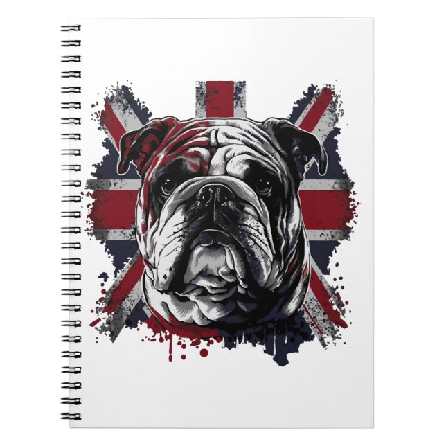 Cuaderno Bulldog inglés divertido (Frente)