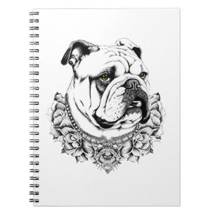 Cuaderno Bulldog inglés Mascota Animal Nature Ilustracion A