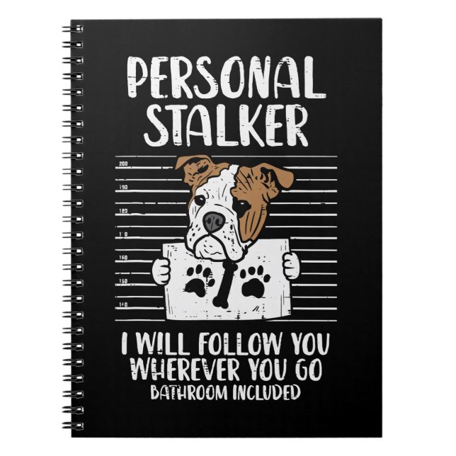 Cuaderno Bulldog inglés Perro Lover Personal Stalker Inglés (Frente)