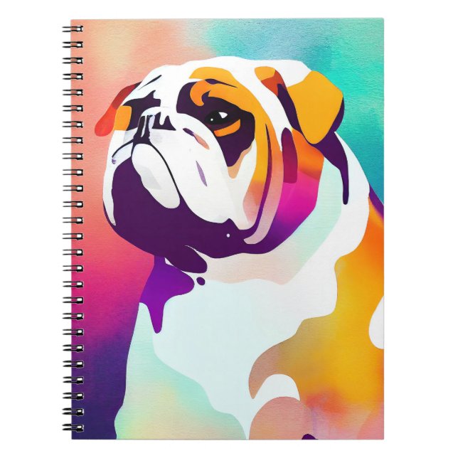 Cuaderno Bulldog Inglés Perro Naturaleza salvaje Pintura an (Frente)