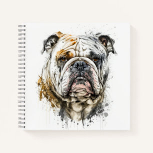 Cuaderno Bulldog inglés retrato animal pintura silvestre