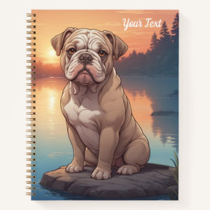 Cuaderno Bulldog junto al lago