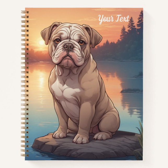 Cuaderno Bulldog junto al lago (Anverso)