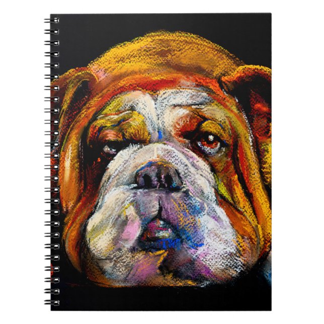 Cuaderno Bulldog Pastel, retrato artístico moderno. (Frente)