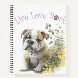 Cuaderno Bulldog Perro Mamá Floral
