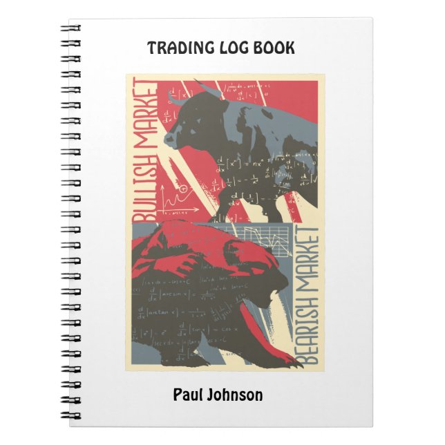 Cuaderno Bullish Bearish Stock Market Trading Log Book (Frente)