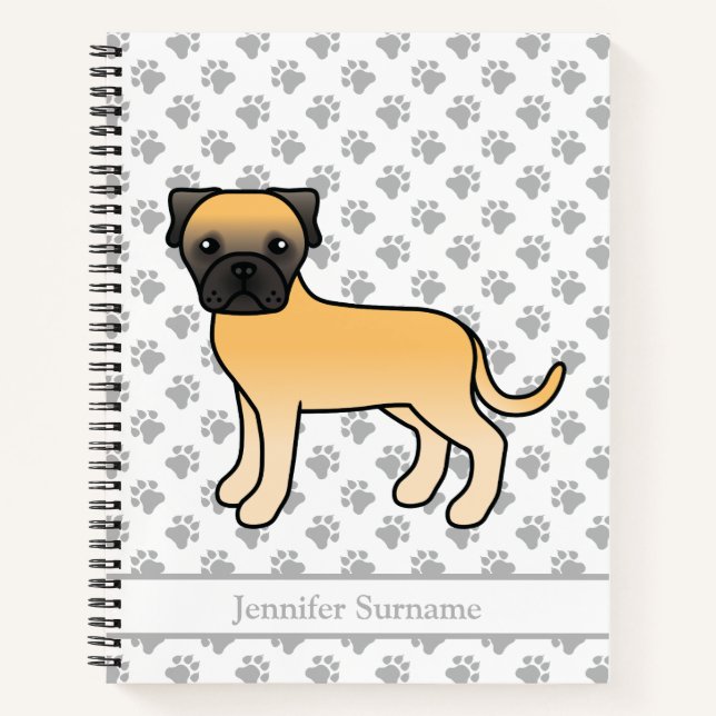 Cuaderno Bullmastiff cervato perro de dibujos animados lind (Anverso)