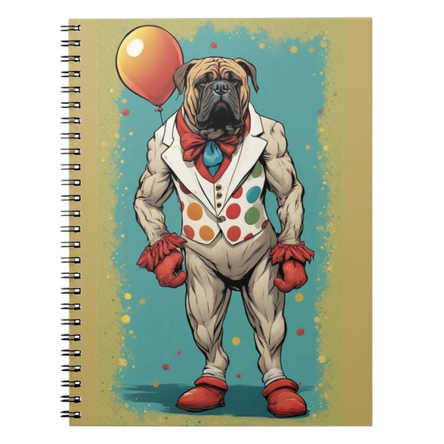 Cuaderno bullmastiff con bloc de notas de globo (Frente)