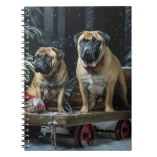 Cuaderno Bullmastiff Decoración de Navidades Snowy Sleigh