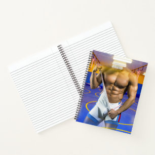 Cuaderno bulto muscular de hombre de SlipperyJoe's six-pack