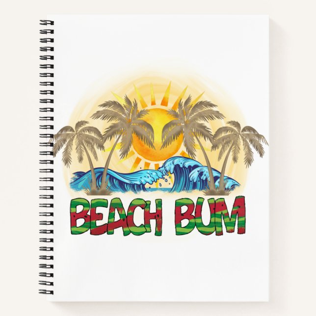 Cuaderno Bum de playa | sandía, olas oceánicas y sol tropic (Anverso)