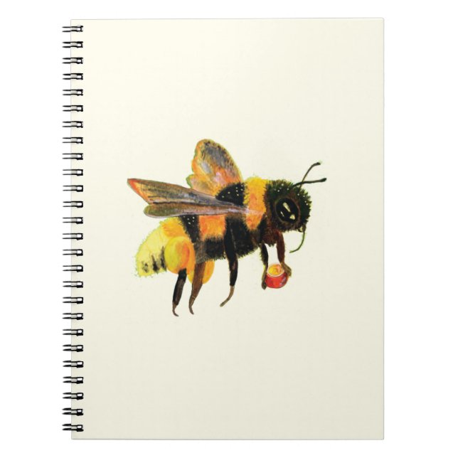 Cuaderno Bumble Bee cargando polen (Frente)
