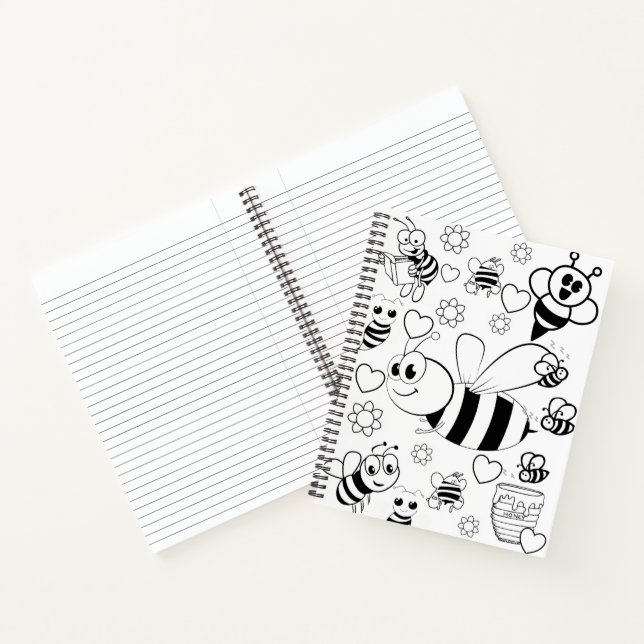 Cuaderno Bumblebee de color de bloc de notas espiral (Interior)