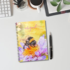 Cuaderno Bumblebee En Nombre Personalizado De Flor