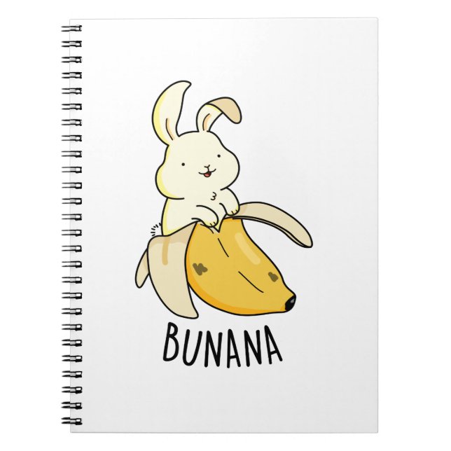 Cuaderno Bunana Funny Bunny En Un Plátano Chiste  (Frente)