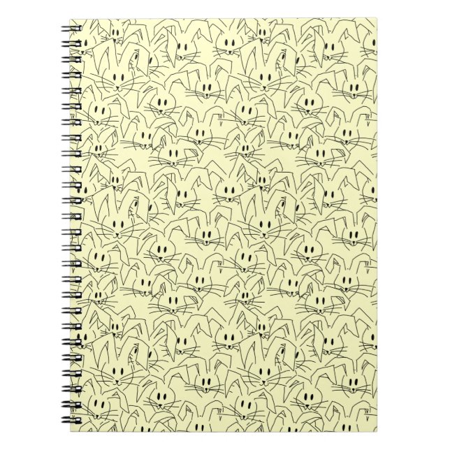 Cuaderno Bunches de Bunnies en amarillo - sin costuras. (Frente)
