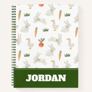 Cuaderno Bunnies & Ducks en el patrón de la granja
