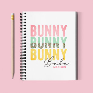 Cuaderno Bunny Babe Cute Moderna Girly Easter Personalizada