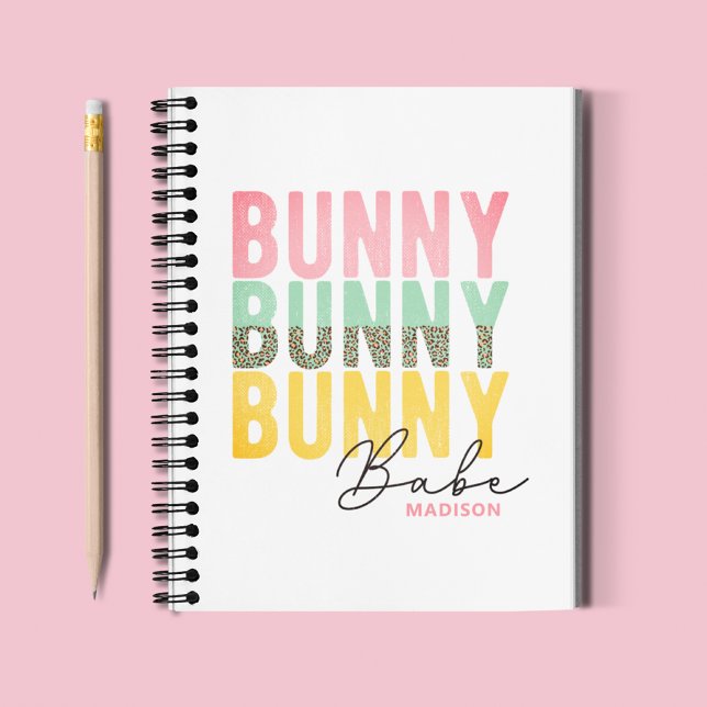 Cuaderno Bunny Babe Cute Moderna Girly Easter Personalizada (Subido por el creador)