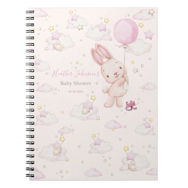 Cuaderno Bunny Baby Shower Chica (Frente)