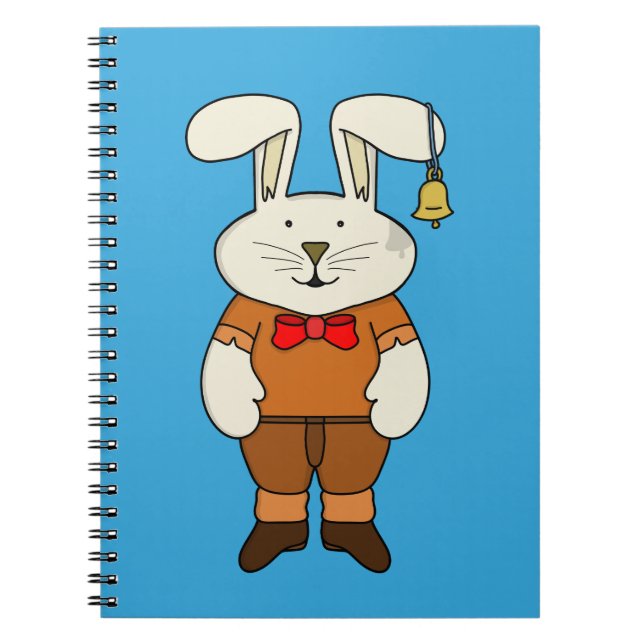 Cuaderno Bunny con una campana en el oído (Frente)