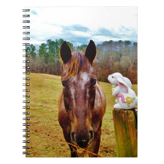 Cuaderno Bunny de Pascua y caballo marrón (Frente)