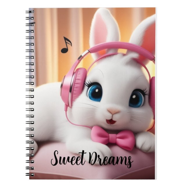 Cuaderno Bunny Dreamer Notebook – Cute Pastel Journal for K (Frente)