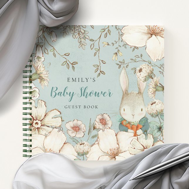 Cuaderno Bunny Foliage Baby Shower Alternate Guest Book (Subido por el creador)