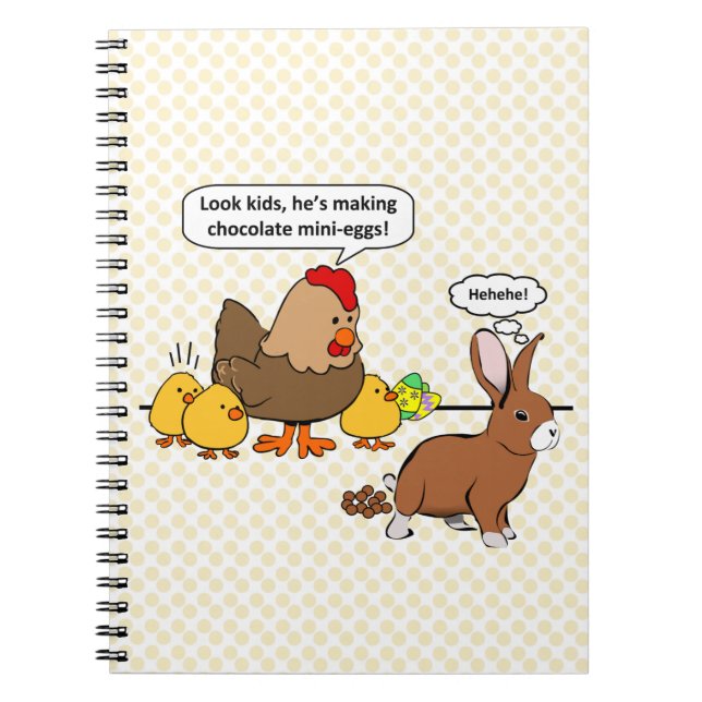 Cuaderno Bunny hace personalizado divertido a la caca de ch (Frente)