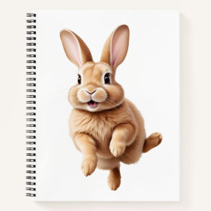 Cuaderno Bunny Happy Playful Jumping En El Conejo Aéreo