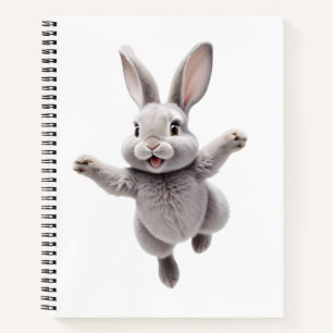 Cuaderno Bunny Happy Playful Jumping En El Conejo Aéreo