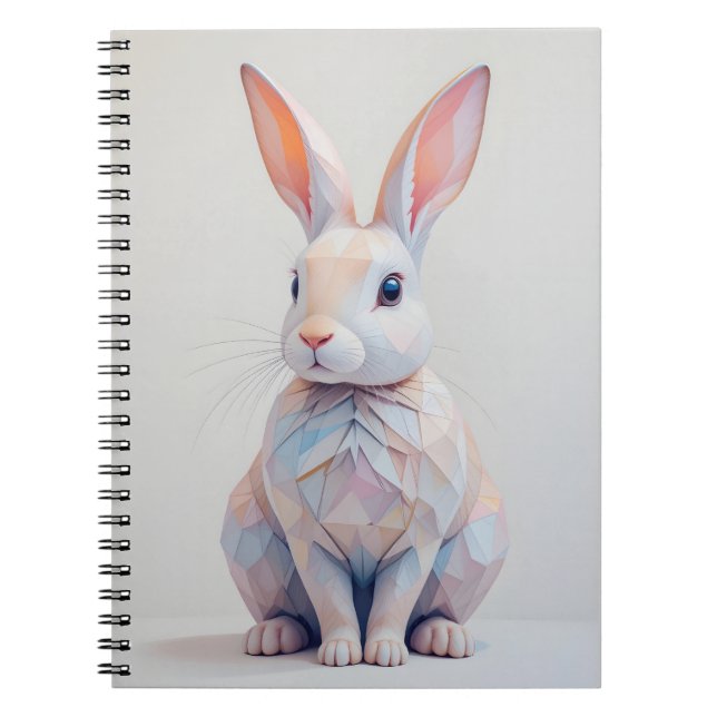 Cuaderno Bunny Pastel de bajo contenido de poly (Frente)