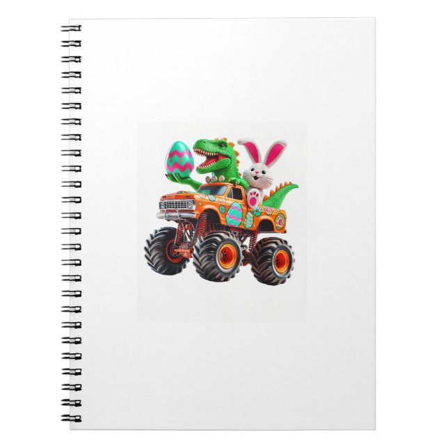 Cuaderno Bunny T-rex Easter Monster Truck Dino Funny Boys K (Frente)