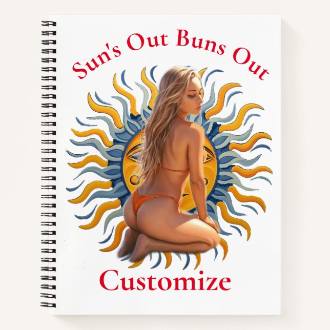 Cuaderno Buns Out Bikini Beach Chica Thunder_Cove (Anverso)