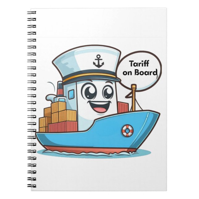 Cuaderno Buque De Carga De Dibujos Animados Azul Juguetón A (Frente)