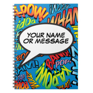 Cuaderno Burbuja de Mensaje Divertida Retro de Cómic