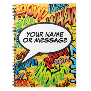 Cuaderno Burbuja de Mensaje Divertida Retro de Cómic