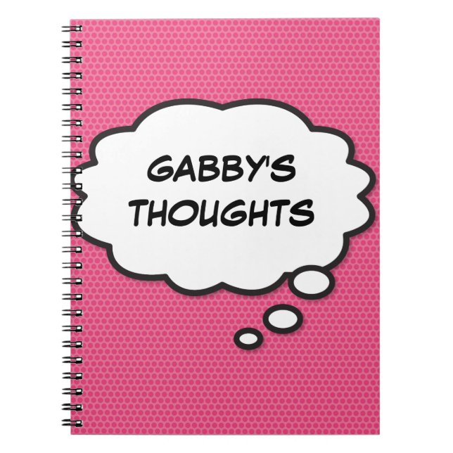 Cuaderno Burbuja de pensamiento de tu mensaje Diversión ret (Frente)