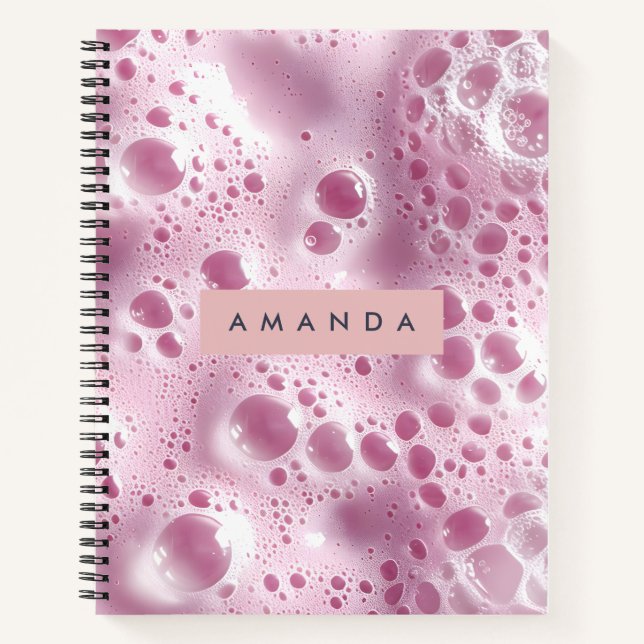 Cuaderno Burbuja Rosa Pastel Soñadora Personalizada (Anverso)