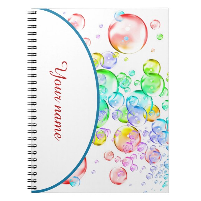 Cuaderno Burbujas de colores personalizadas (Frente)