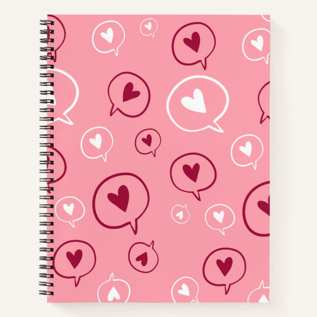 Cuaderno Burbujas de conversación en los corazones (Anverso)