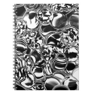Cuaderno Burbujas plateadas de vidrio o tono metalizado