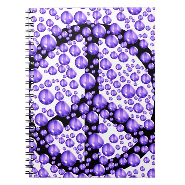 Cuaderno Burbujas púrpuras del signo de la paz (Frente)
