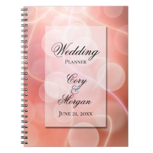 Cuaderno Burbujas rosas modernas Bokeh Light and Typography