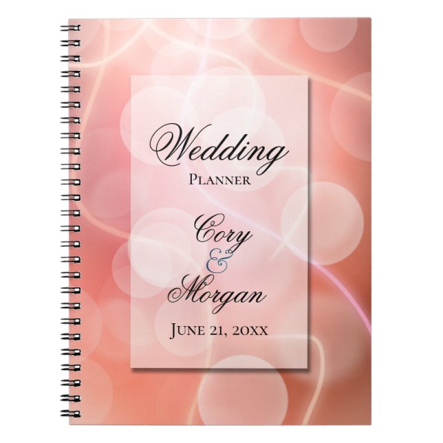 Cuaderno Burbujas rosas modernas Bokeh Light and Typography (Frente)