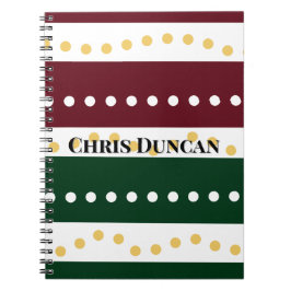 Cuaderno Burgundy and Emerald Golden Polka Dots Christmas 