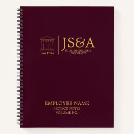Cuaderno Burgundy Gold Justice Columns Law Firm