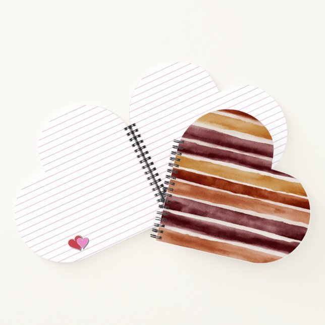 Cuaderno Burgundy Melocotón Naranja Rojo Rayas (Interior)