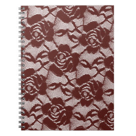 Cuaderno Burgundy Red Lace Floral